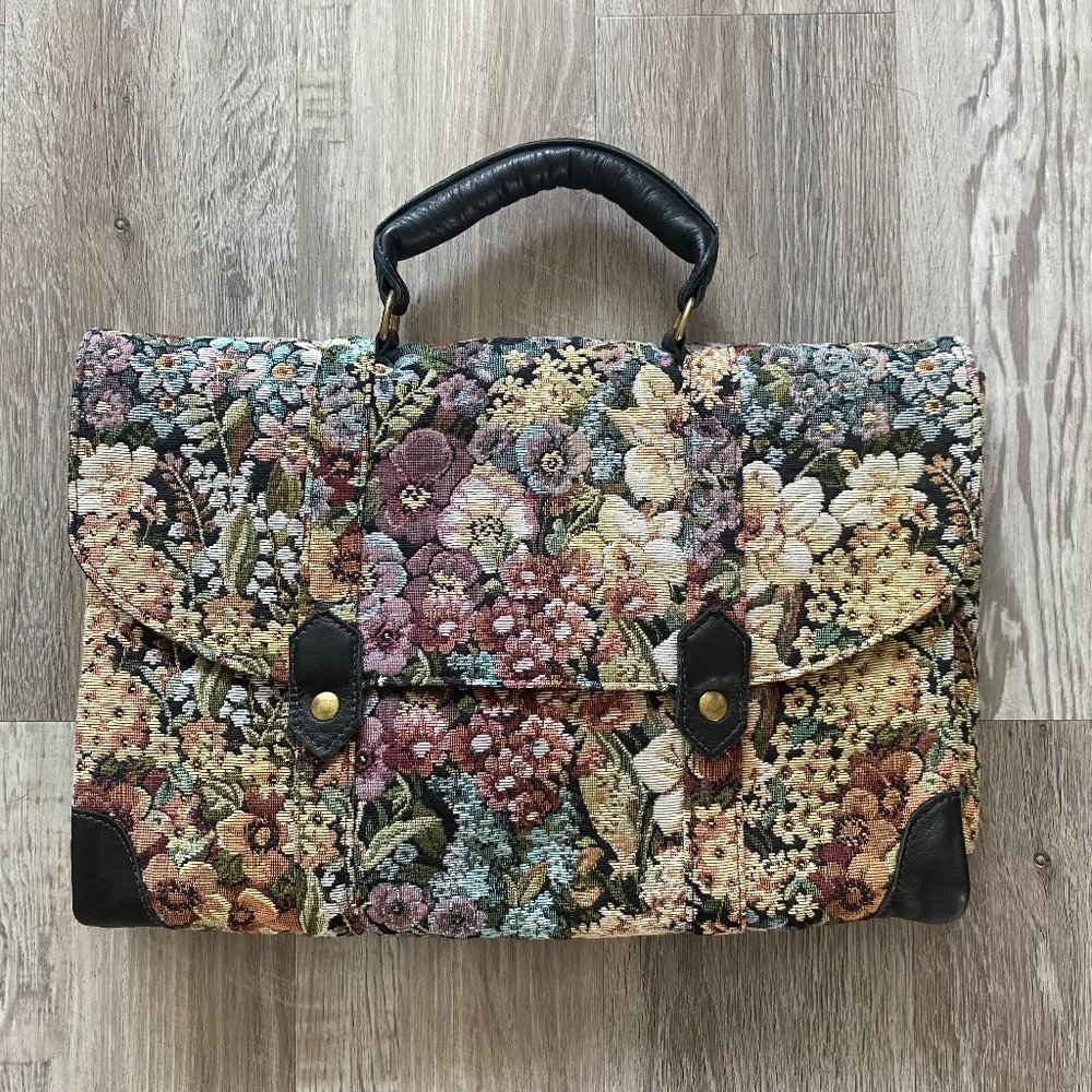 Jennie Vaughn Vintage Style Laptop Bag cottage core purse tote